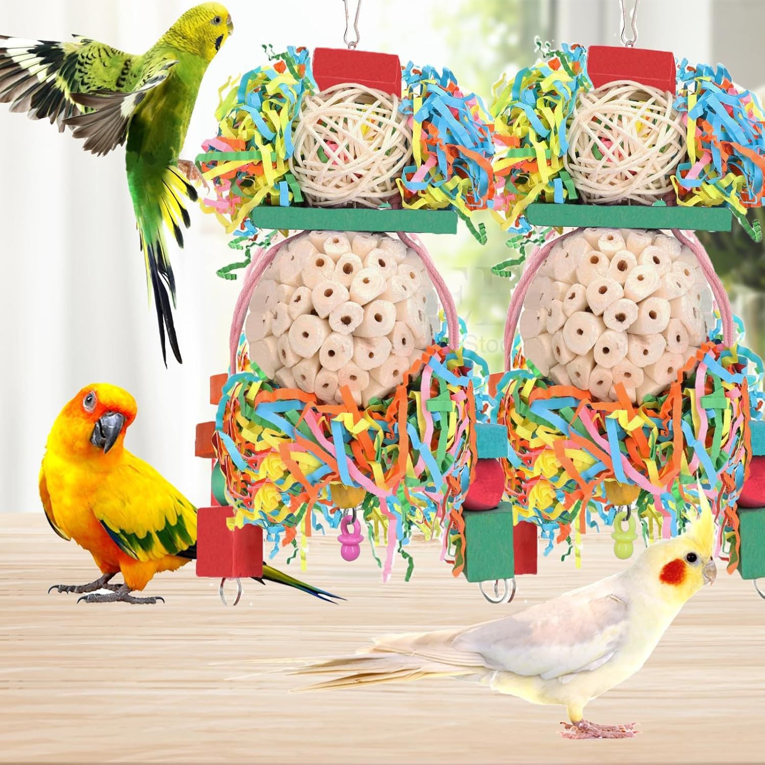 Wooden Bird Toy Ball for Parrots