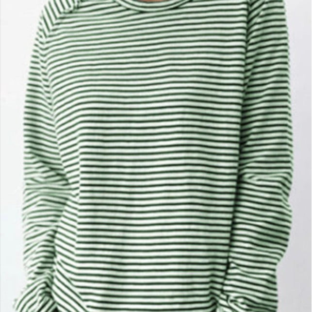 Cozy Striped Raglan Long Sleeve Pullover Sweater