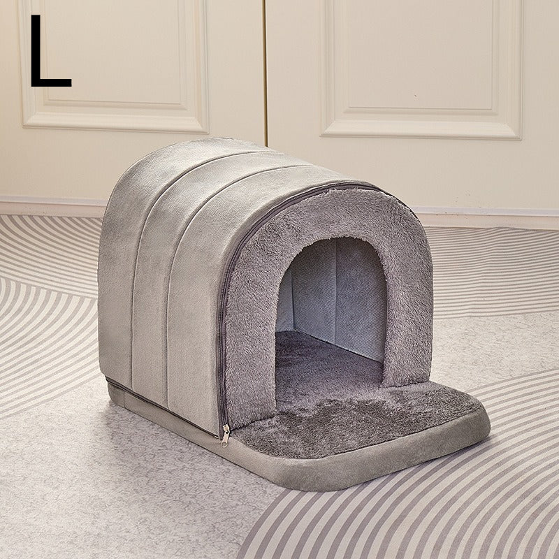 Upgraded Dog Bed Tunnel House - New Cat House Dog House, Winter Warmth Small Dog House Can Be Washed Closed Tent Thickened Cat House Dog House, Suitable For Small Dogs And Cats, Pet Beds