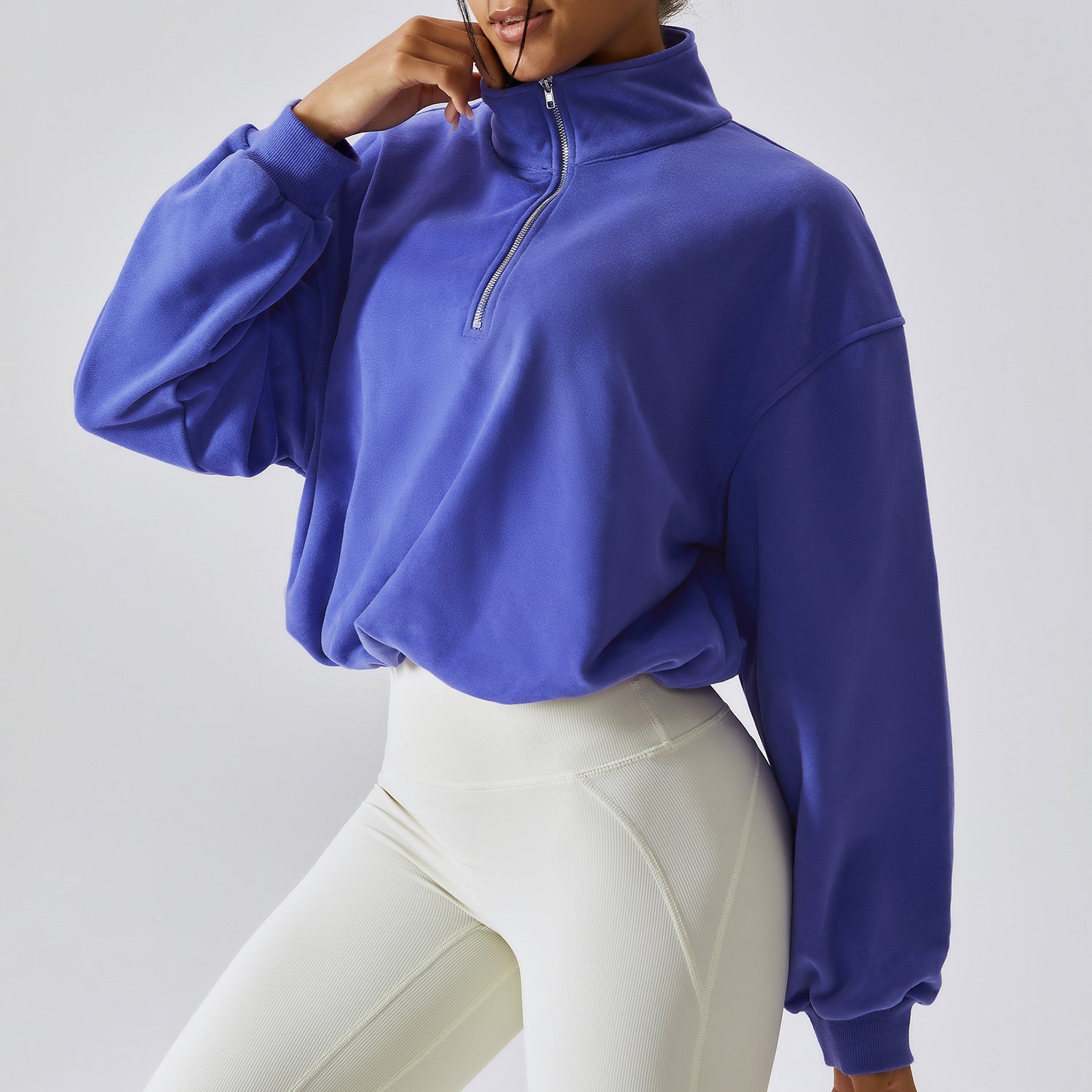 Women's High Neck Fitness Pullover Sweatshirt