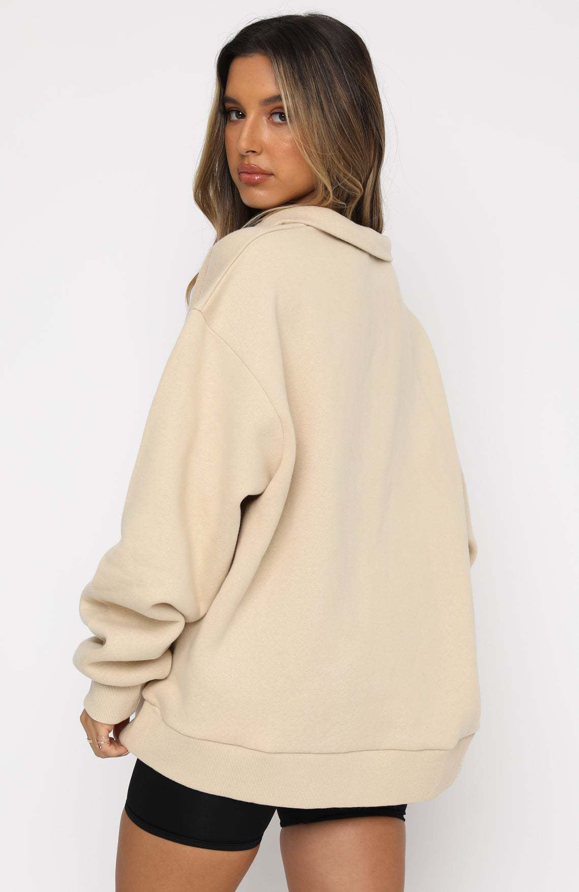 Women's Half-Zip Pullover Casual Long Sleeve Sweatshirt