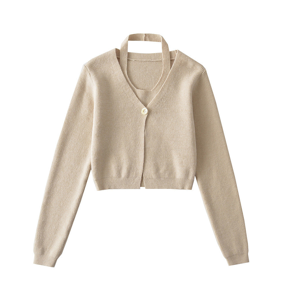 Chic Knit Cardigan & Vest Set for Effortless Style