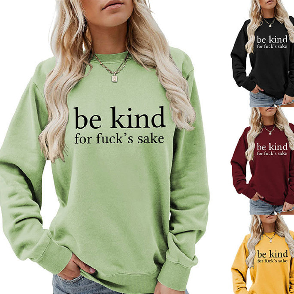 Cozy Cotton Women's Letter Print Pullover Hoodie