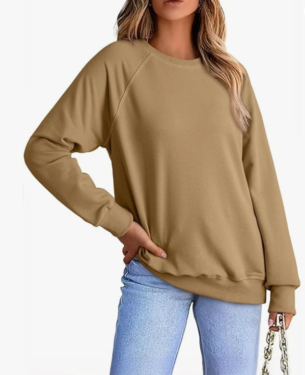 Women's Cozy Round-Neck Loose Casual Pullover Sweater