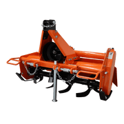3-Point 37' Rotary Tiller Attachment Fits Cat 1 Tractors, Single Speed PTO Driven Cultivator with a 540 RPM Gearbox, Replaceable L-Shaped Tines Work 5' Deep