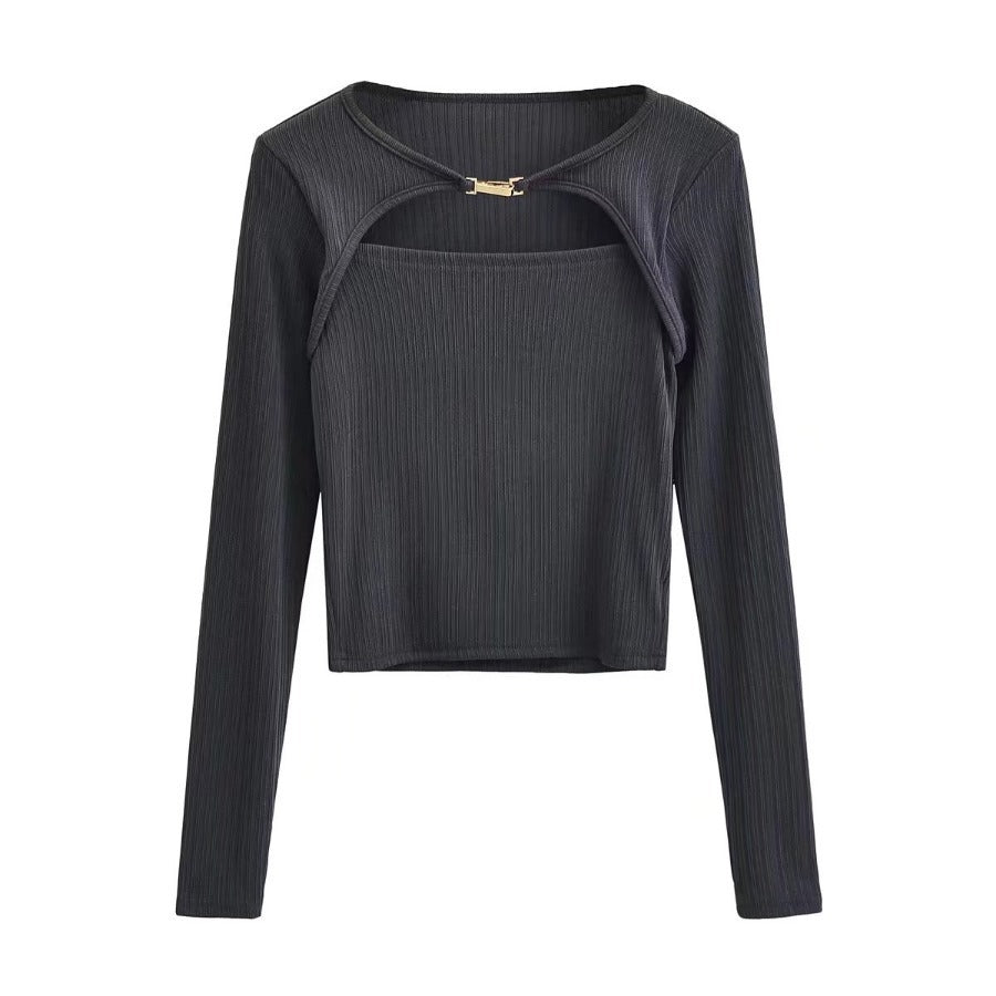 Women's Long Sleeve Elastic Fit Bottoming Shirt