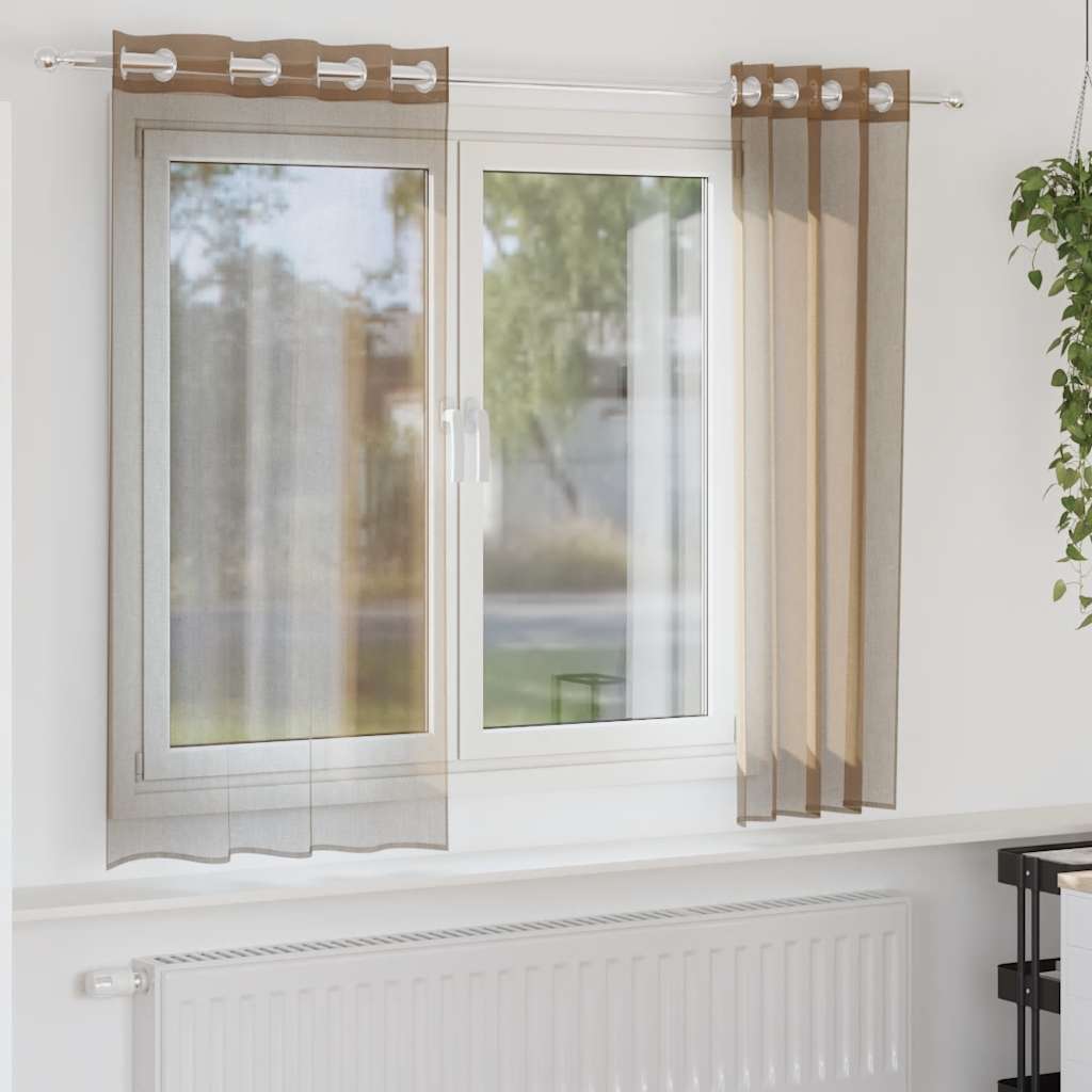 Voile Curtains with Eyelets, 2 Pcs.