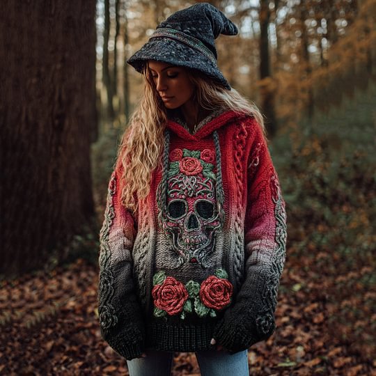Womens Relaxed-fit Casual Retro Hoodie with a Dropped Shoulder