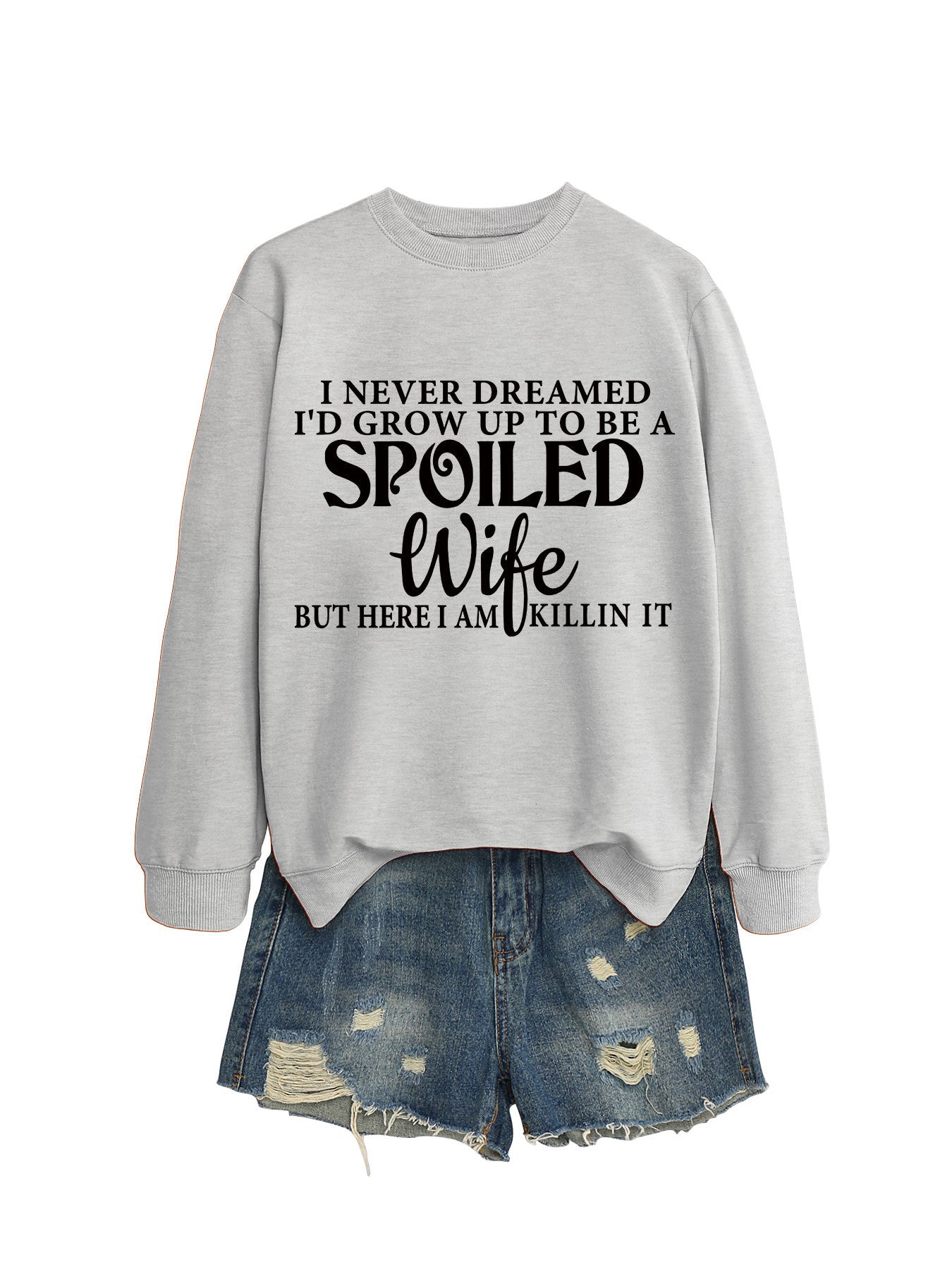 Women's Letter Print Crew Neck Casual Sweatshirt