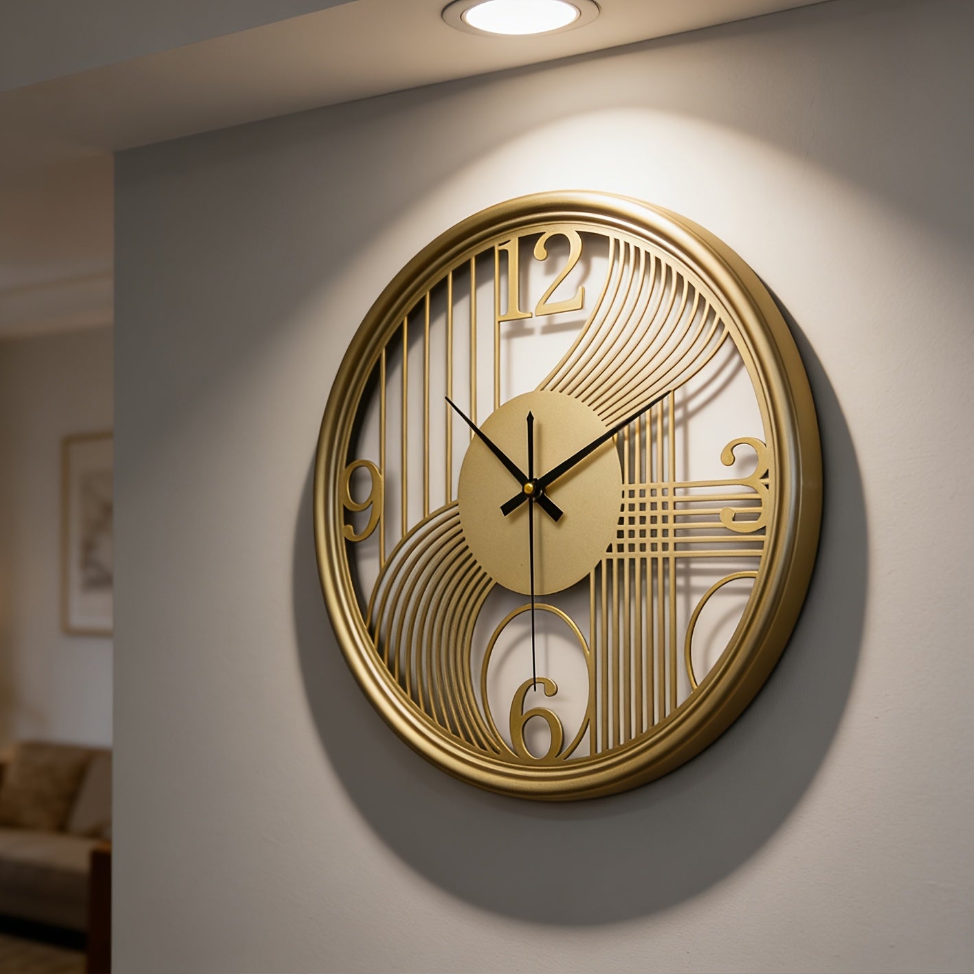 40 cm (16 in) Iron 3D Wall Clock – Silent, Available in Black, Gold or Silver