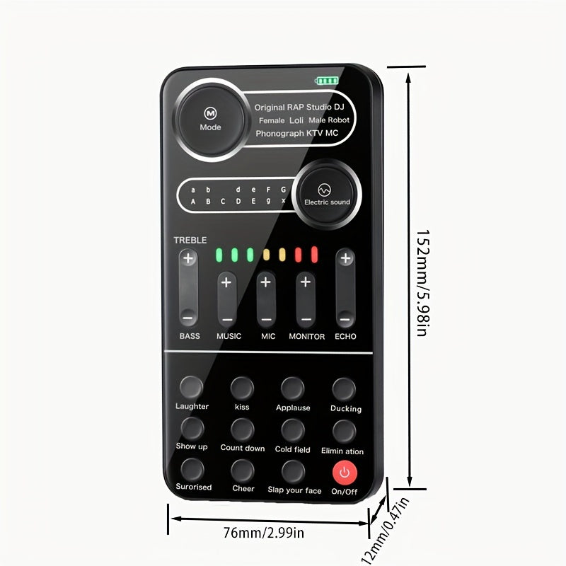 Portable Podcast Sound Card Kit with Mixing Effects and Voice Changer