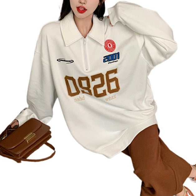 Retro Graphic Plus Size Pullover Sweater