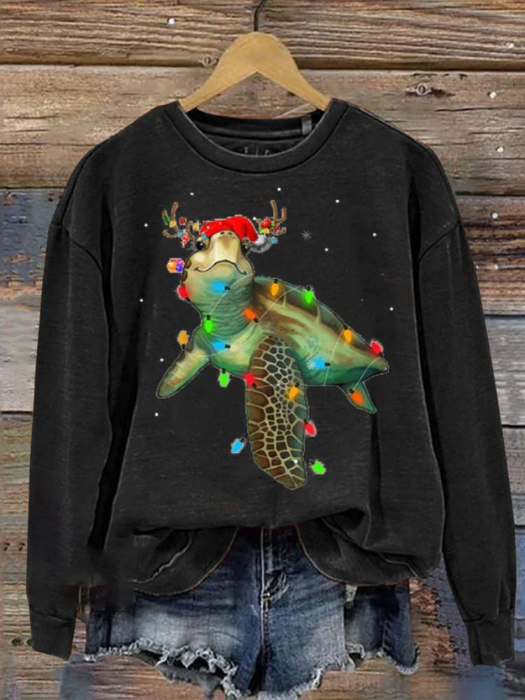 Festive 3D Christmas Print Crew Neck Women's Sweatshirt