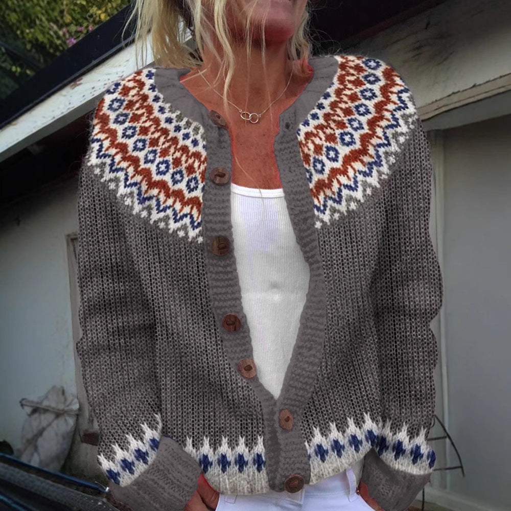 Women's Simple All-match 3d Digital Pattern Printed Sweater