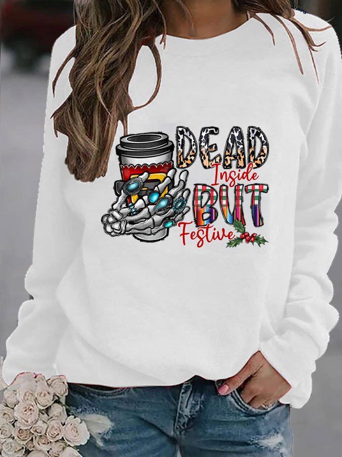 Cozy Pumpkin Print Long Sleeve Women's Sweater