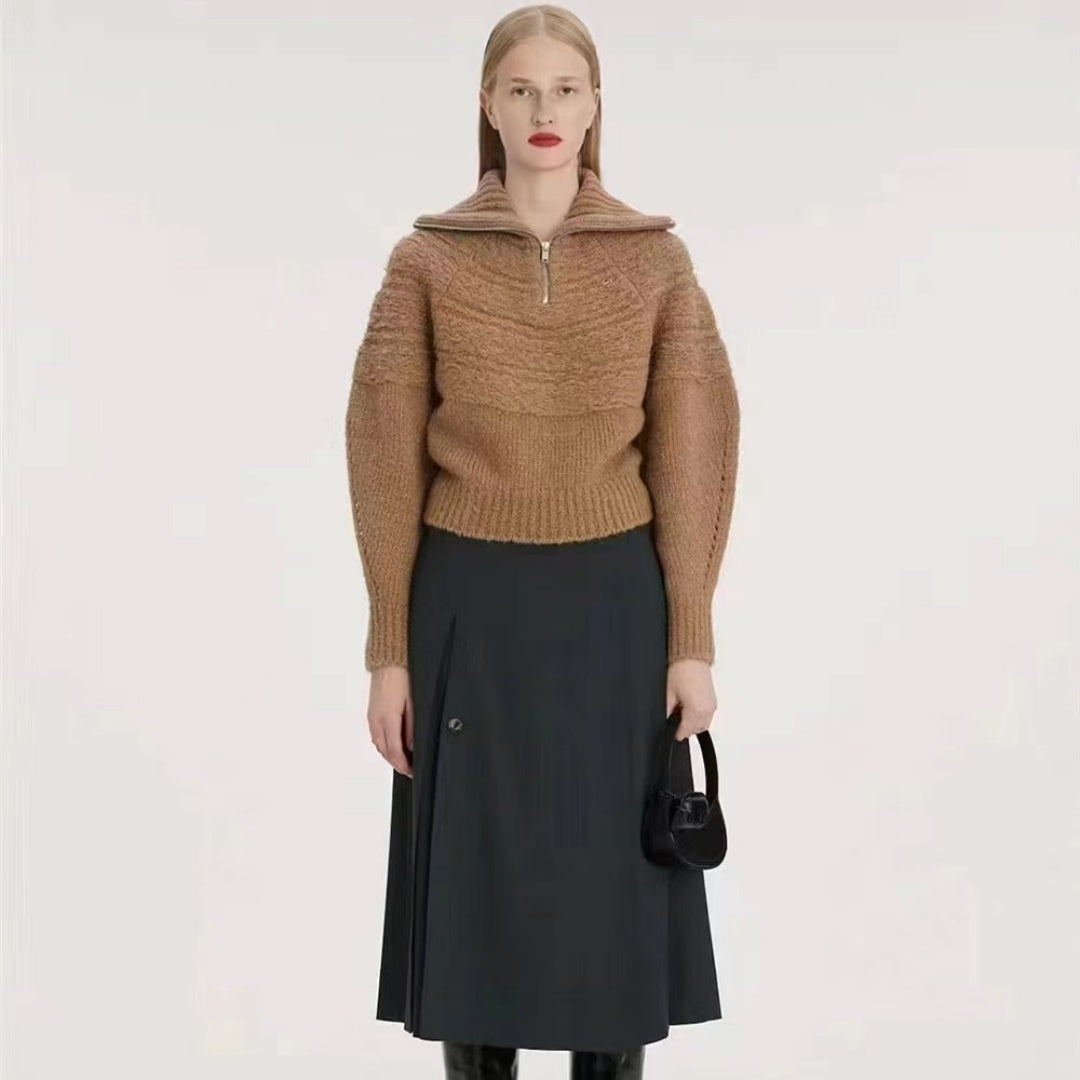 Women's Cozy Half-Zip Wool Pullover Sweater