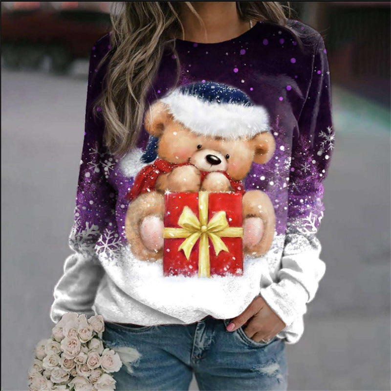 Festive 3D Snowman Christmas Women's Pullover Sweater