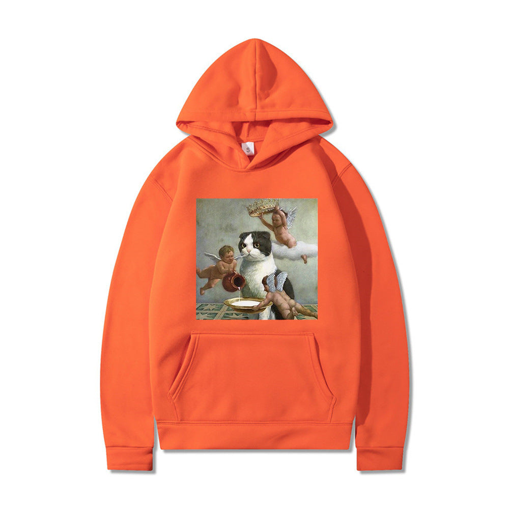 Cute Angel & Cat Matching Couple Sweatshirt