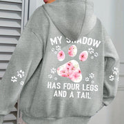 Plus Size Casual Paw Print Long Hoodie