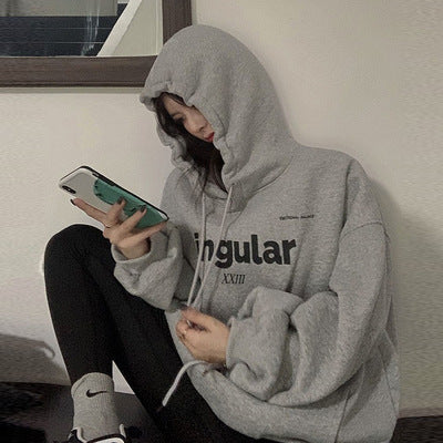 Women's Cozy Loose Fit Hooded Sweatshirt Coat