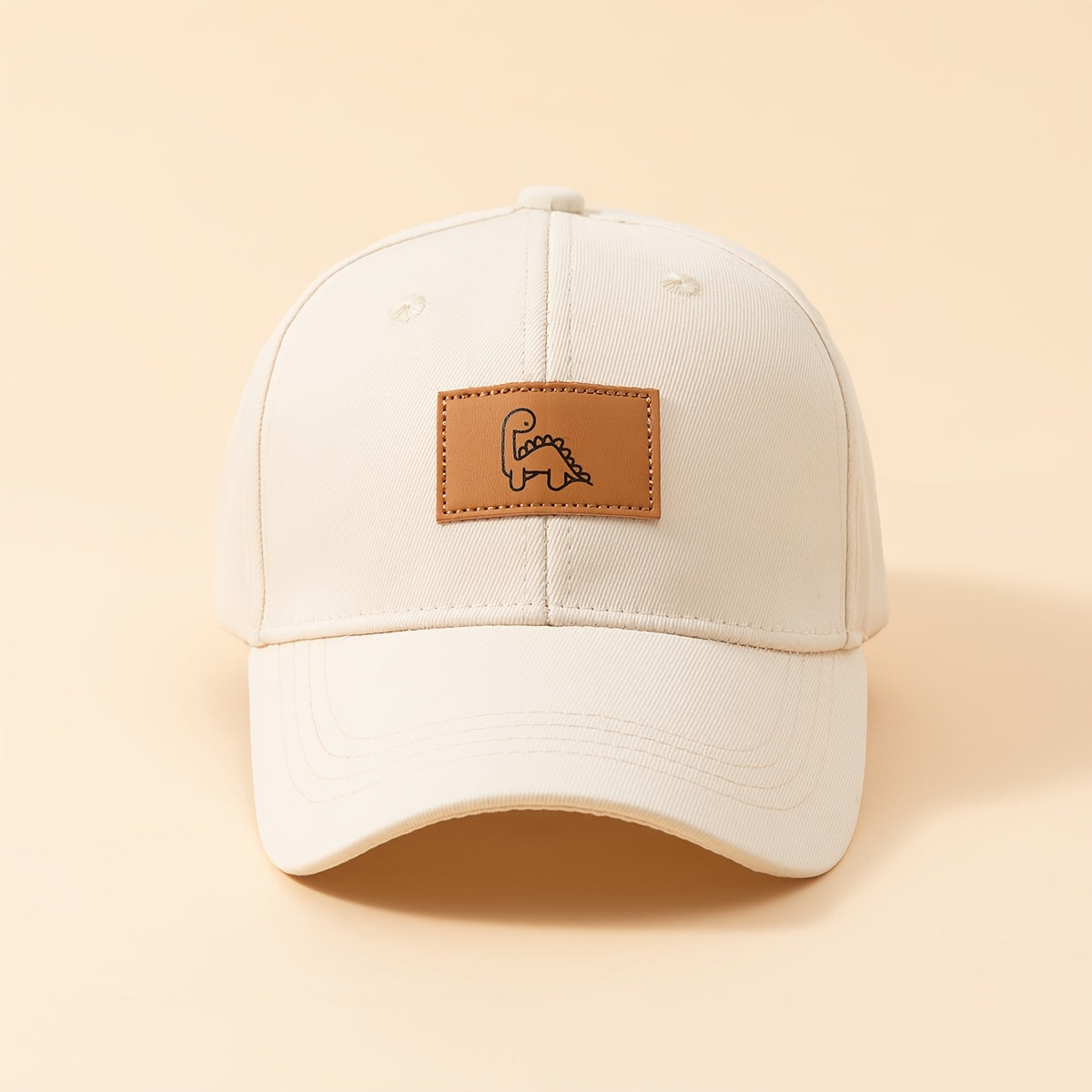 Kids' Baseball Cap with Dinosaur Leather Patch Design
