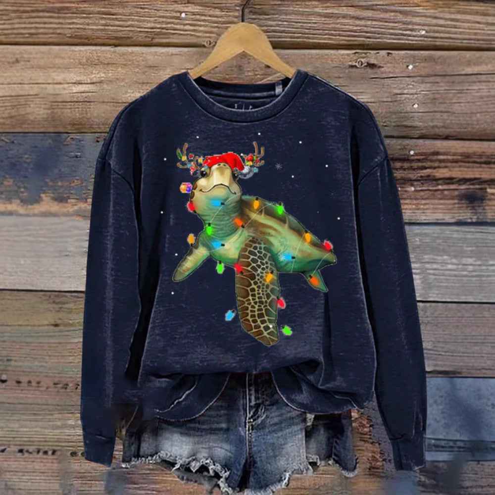 Festive 3D Christmas Print Crew Neck Women's Sweatshirt