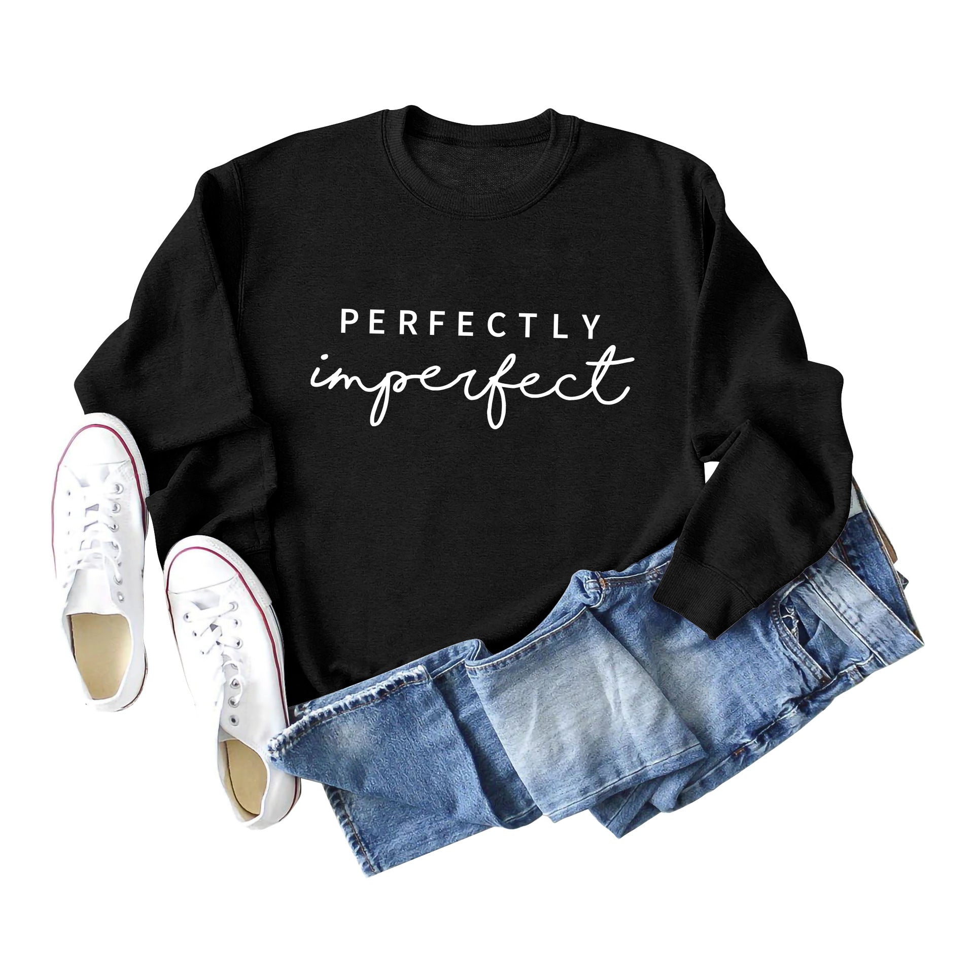 PERFECTLY Imperfect Women's Round Neck Long Sleeve Sweater