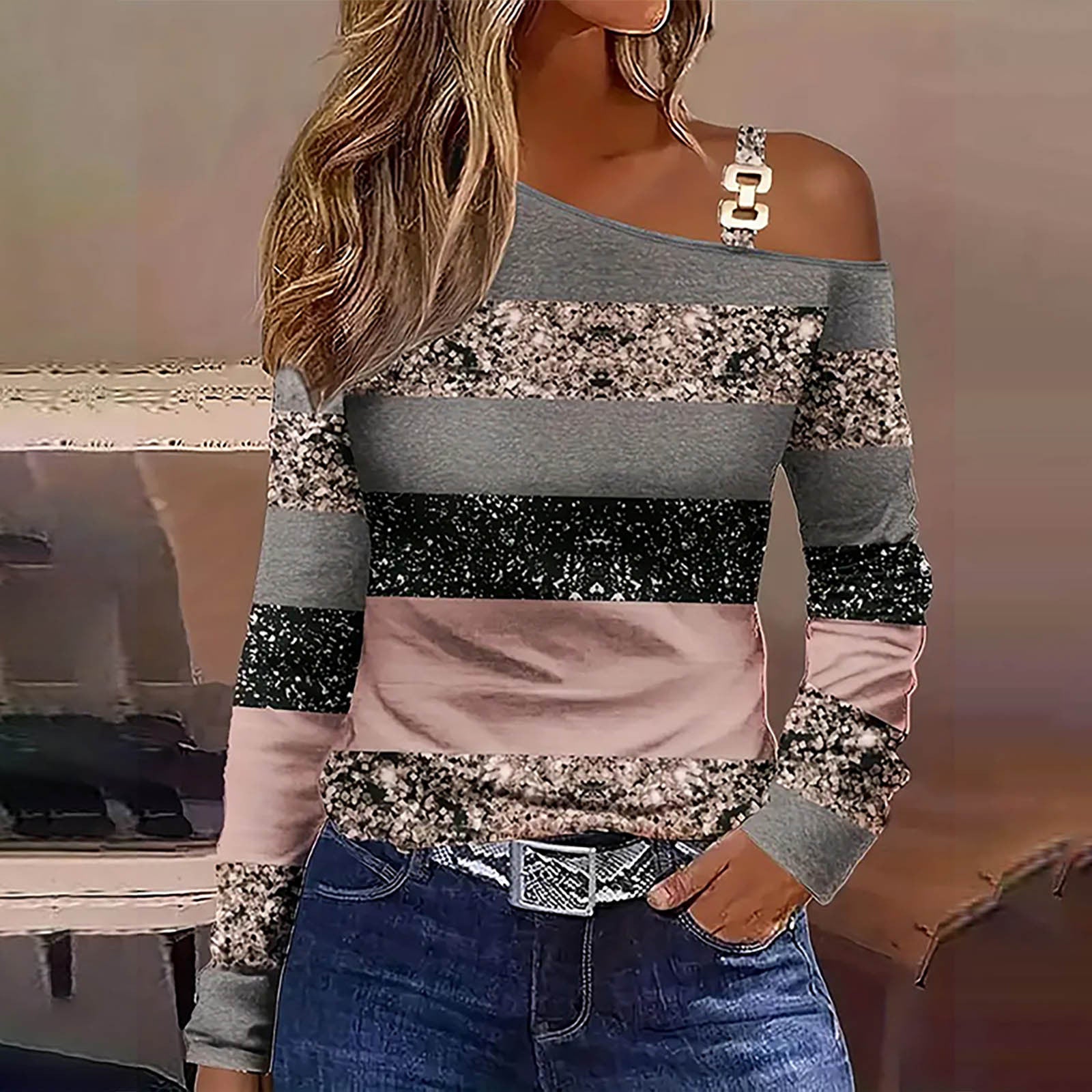 Women's Asymmetrical Diagonal Collar Pullover Shirt