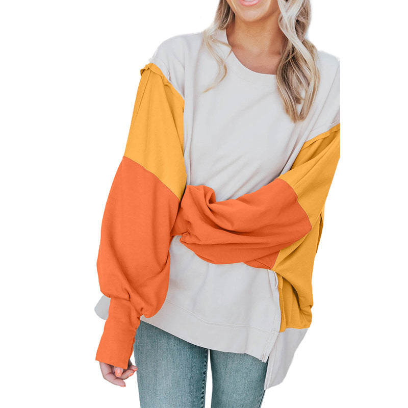 Chic Colorblock Long-Sleeve Pullover Sweater