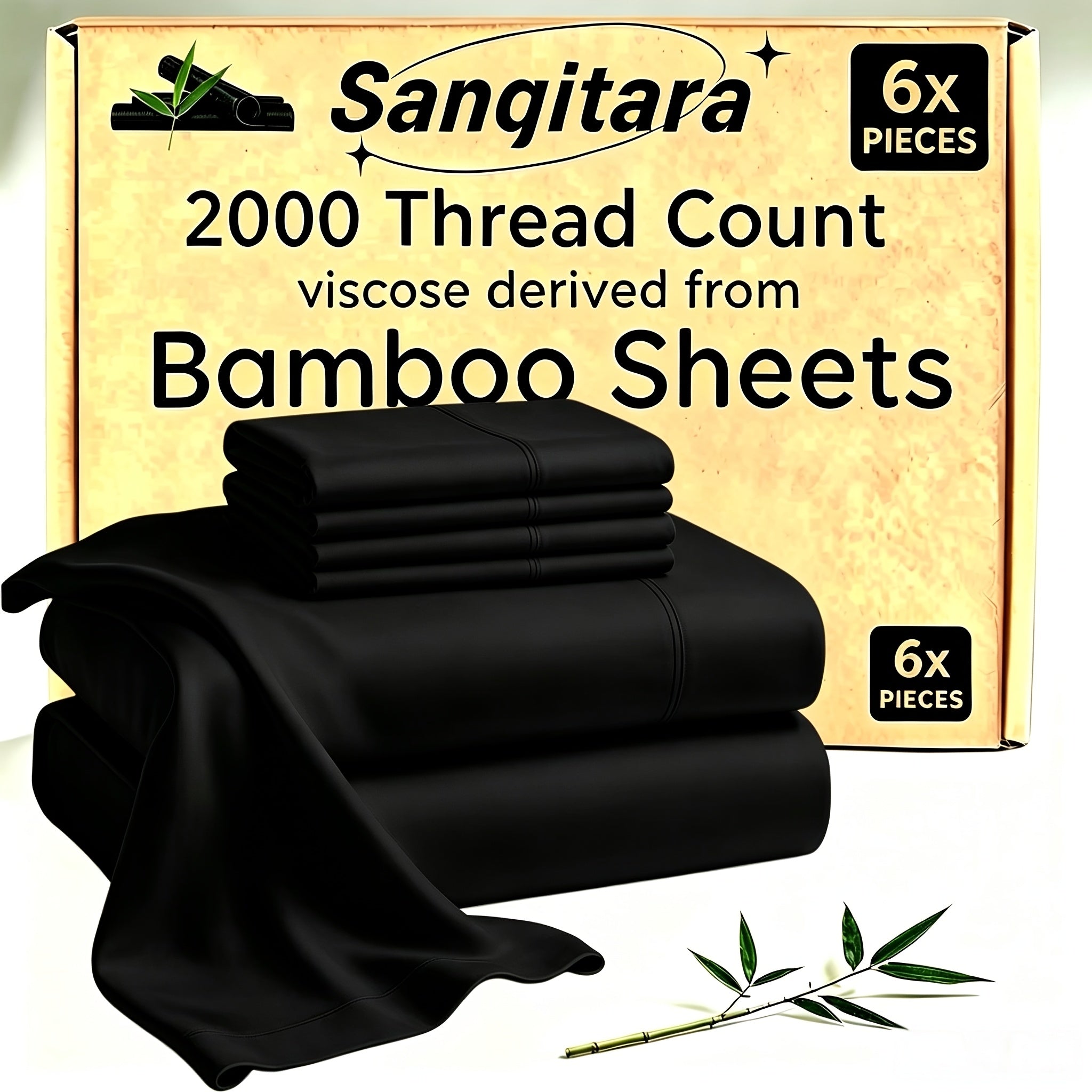 Bamboo Blend Cooling Bed Sheet Set for King Size Bed