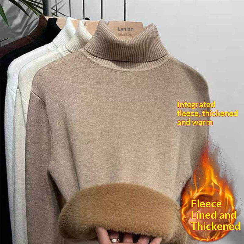 Womens Fleece-lined Turtleneck Base Sweater