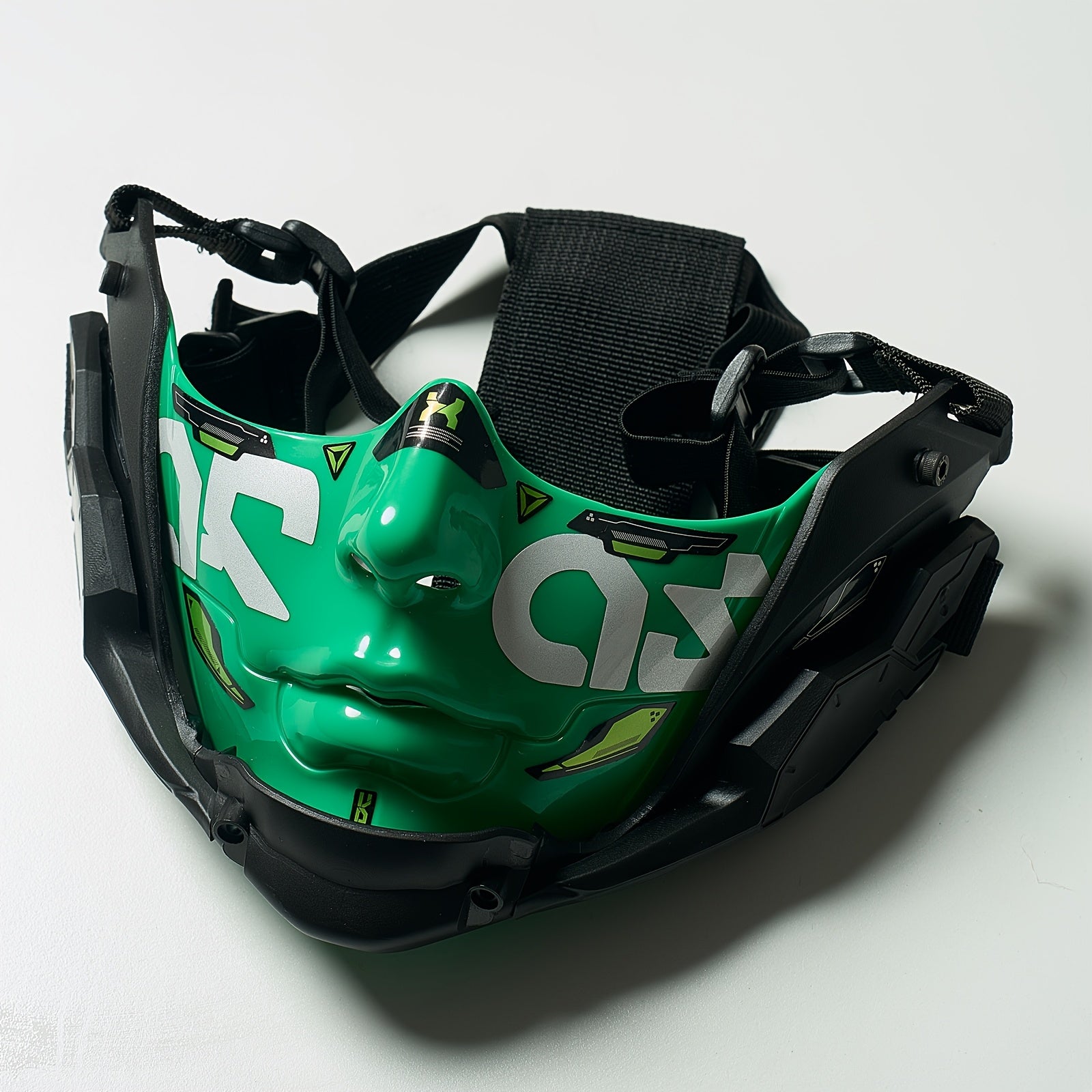 Cyberpunk Half-Face Mechanical Mask – Halloween Cosplay Prop (Hat Not Included)