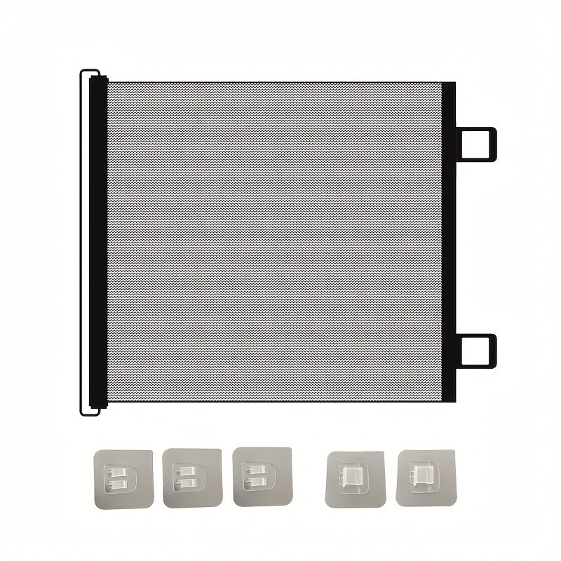 Cat Running Fence, No-drill Telescopic Pet Stair Partition, Small Dog Fence, Cat Barrier, Bendable, Easy Installation Extendable Black PVC Pet Door - Indoor Stair Safety Fence, Dog Crate With