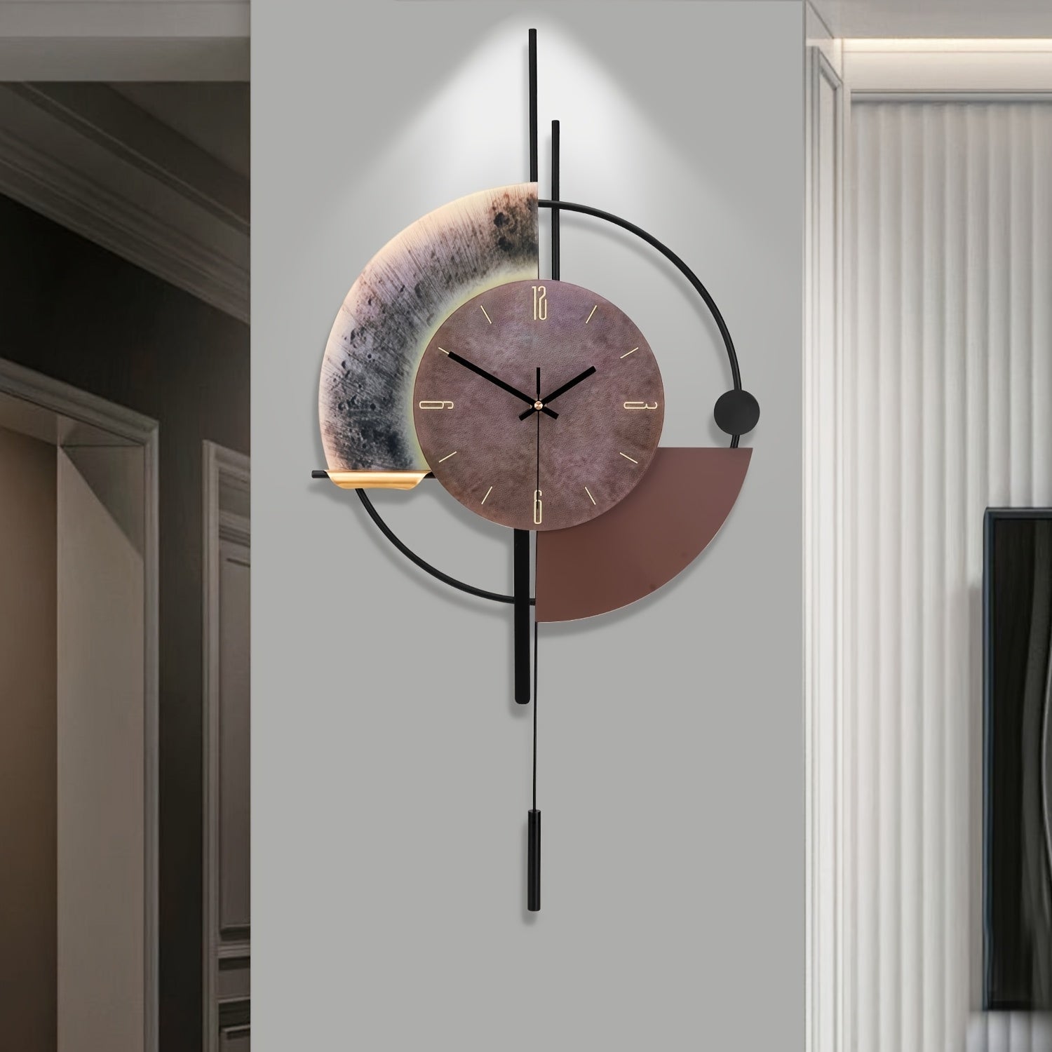 Living Room Clock Hanging Wall, Modern Simple Clock, Wall Clock, Premium TV, Background Wall, Grille Decoration, Silent Wall Wall Wall