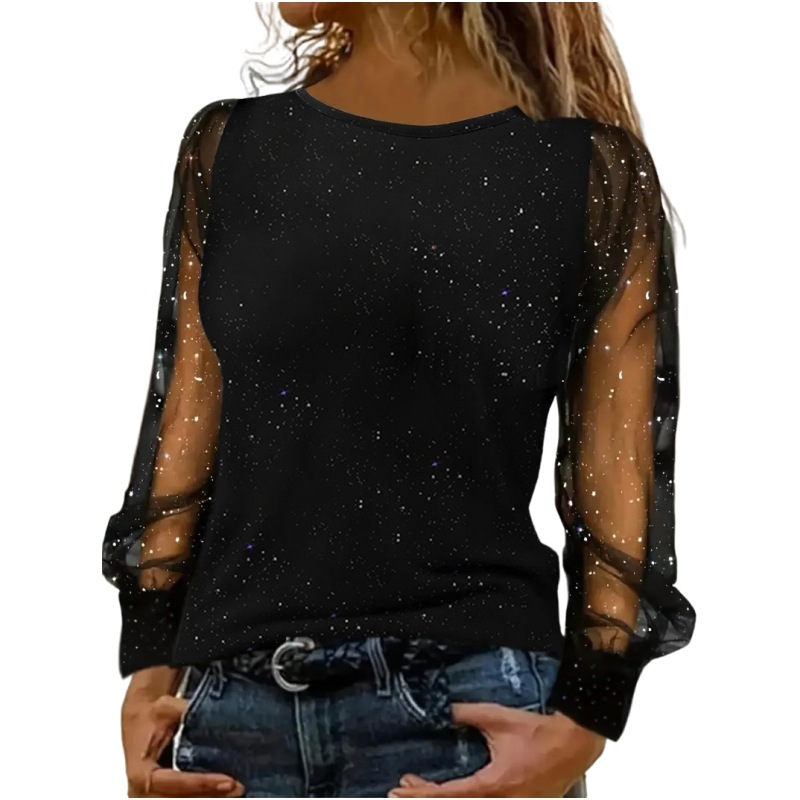 Long-Sleeved Loose Round-Neck T-Shirt – Casual & Comfortable