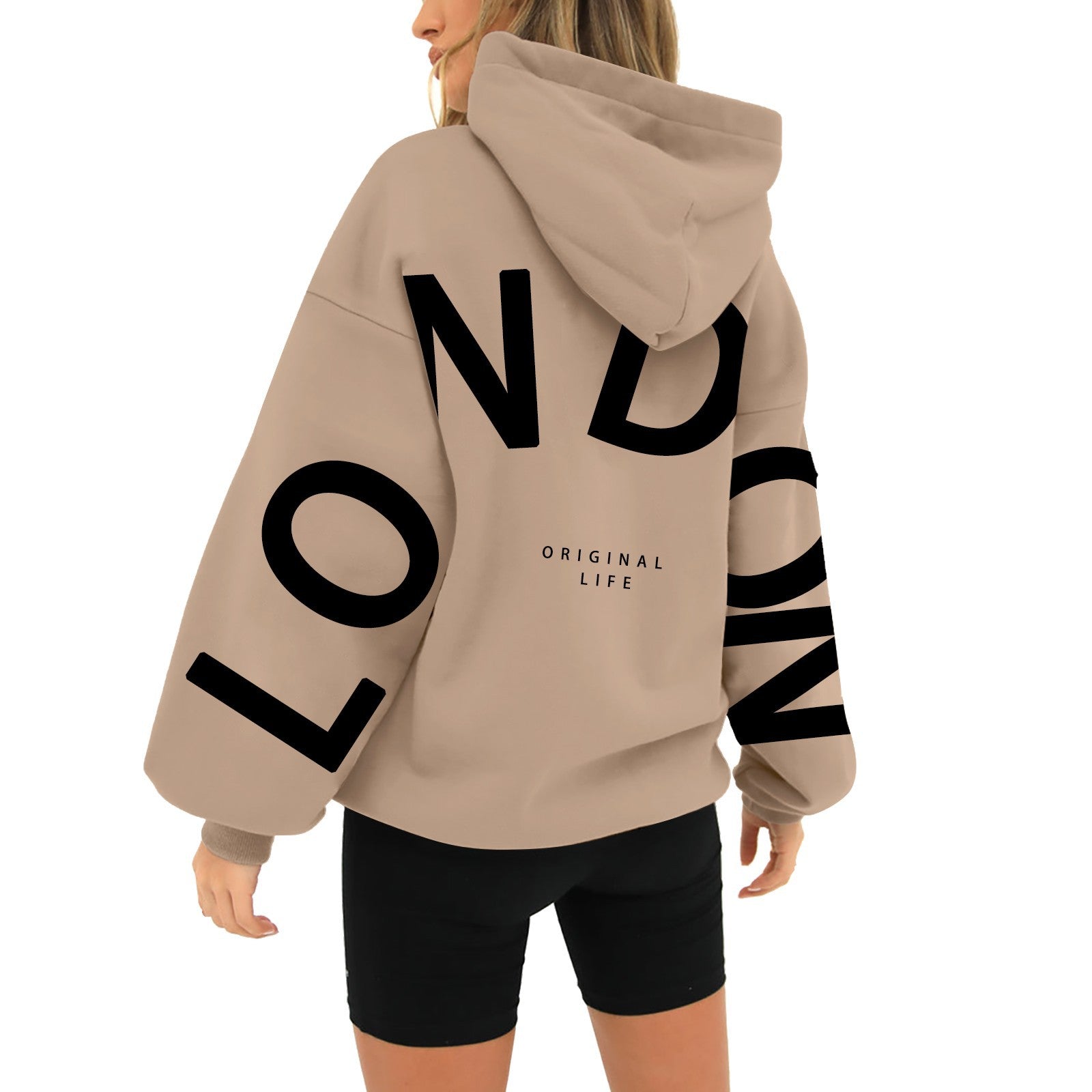 Casual Printed Long Sleeve Pocket Hoodie Sweatshirt