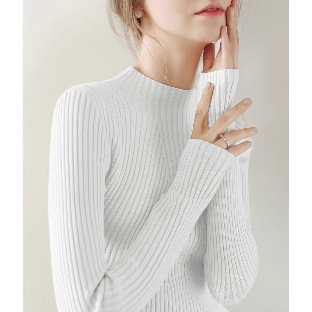 Thickened Knitting Sweater for Women Mid-collar Bottoming Shirt
