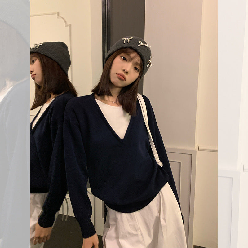 New Fake Two-piece Knitted Sweaters Women