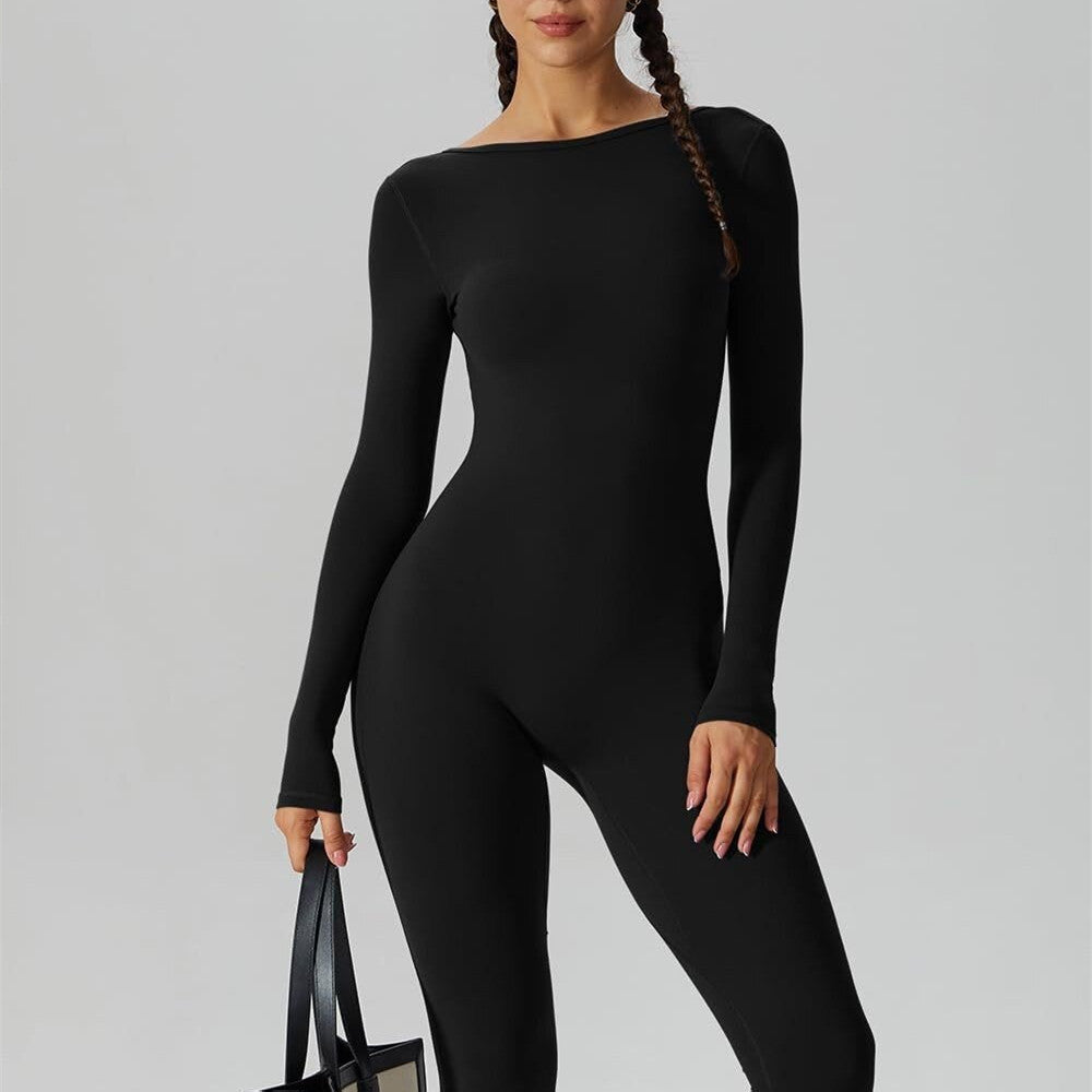 Women's Long Sleeve Body-Sculpting Casual Jumpsuit