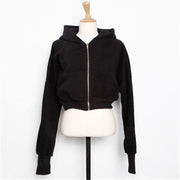 Chic Hooded Cotton Zip Sweatshirt