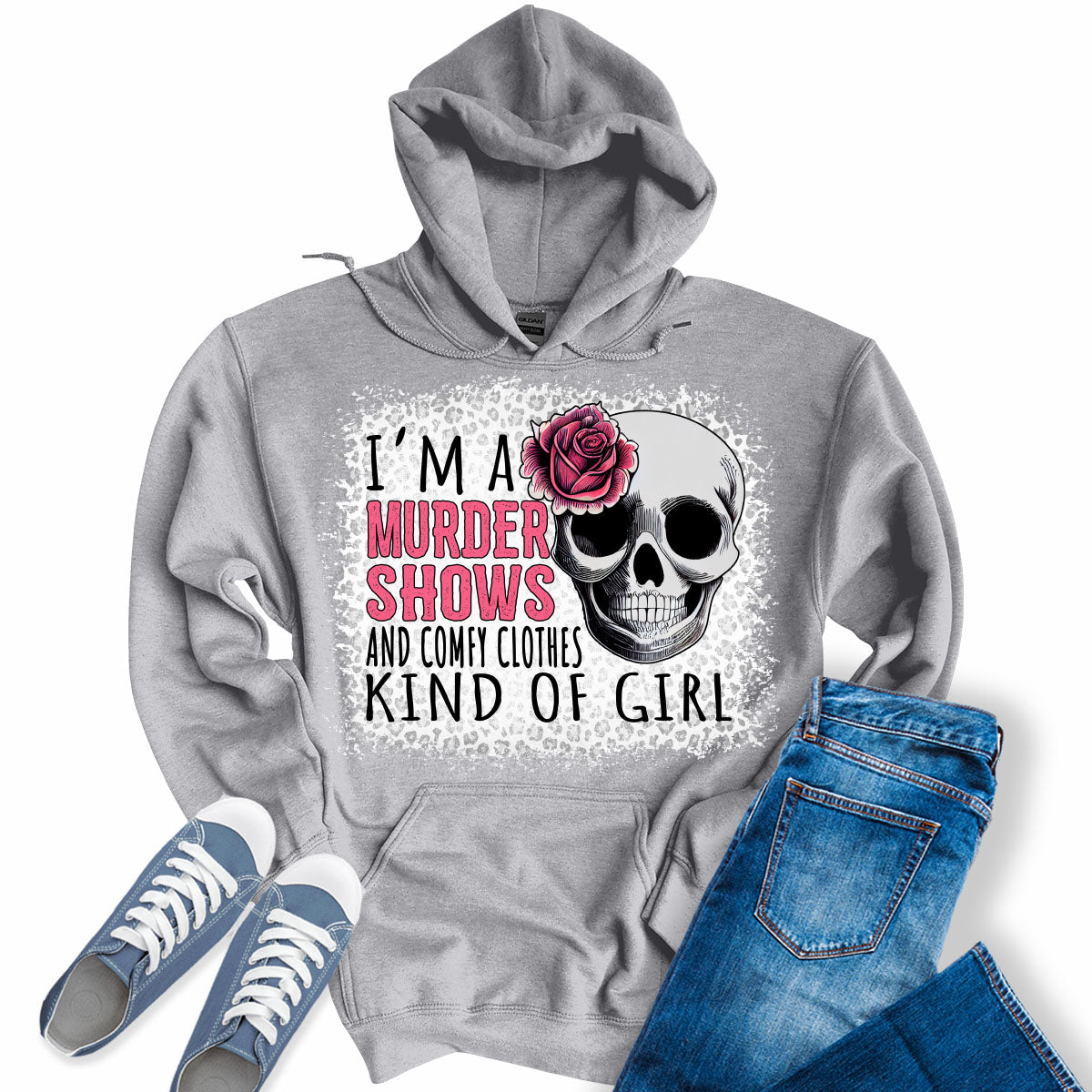 Korean Slouchy Printed Long Sleeve Loose Hoodie