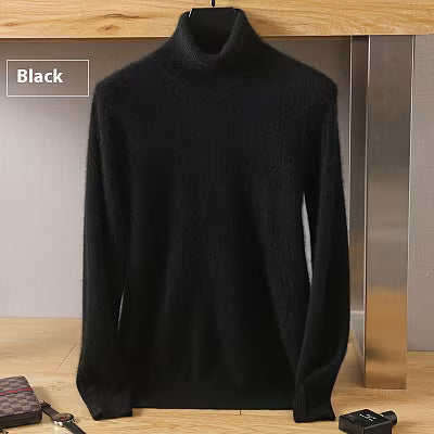 Men's Cozy High-Collar Solid Pullover Sweater