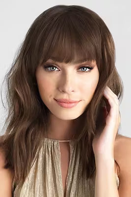 Long side bangs in ash brown with snap attachments