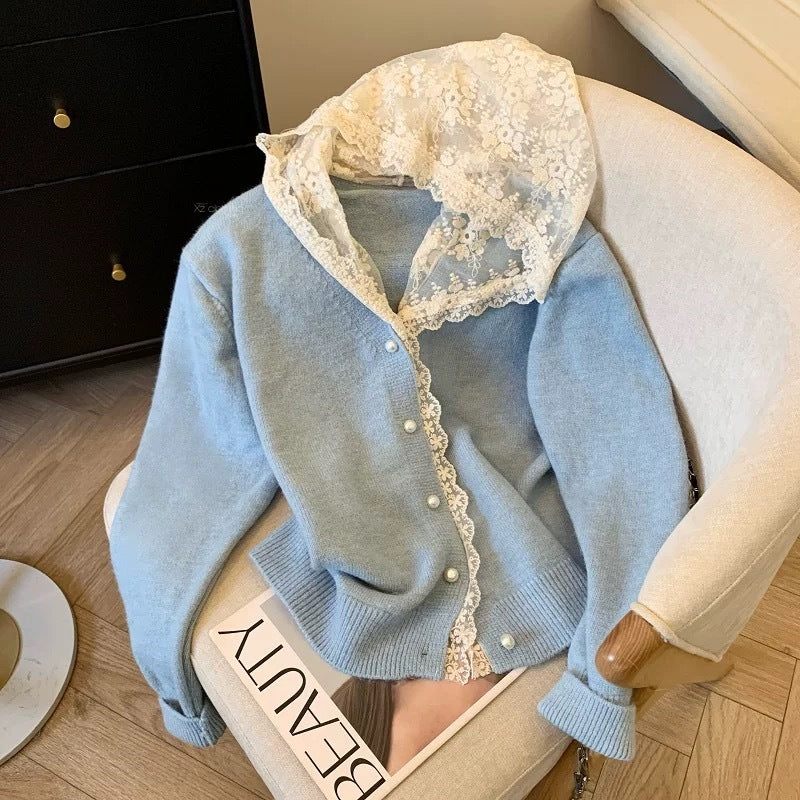 Lazy Chic Sweater Coat Loose French Top