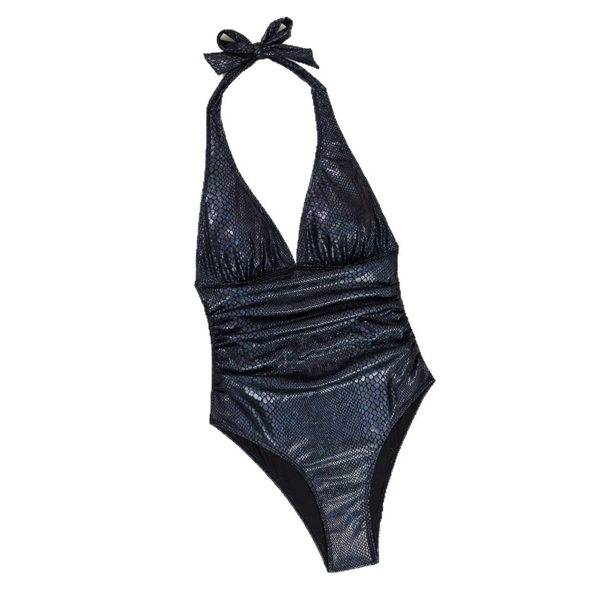 New Black Snakeskin One-piece Bikini