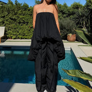 Sexy Off-the-shoulder Tube Top Irregular Hem Top