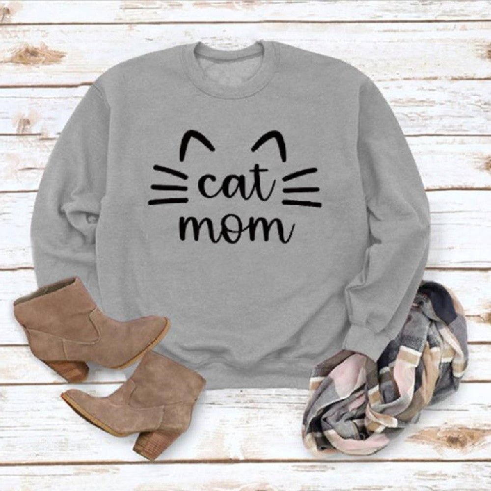 Chic Letter Print Loose Long Sleeve Casual Sweater