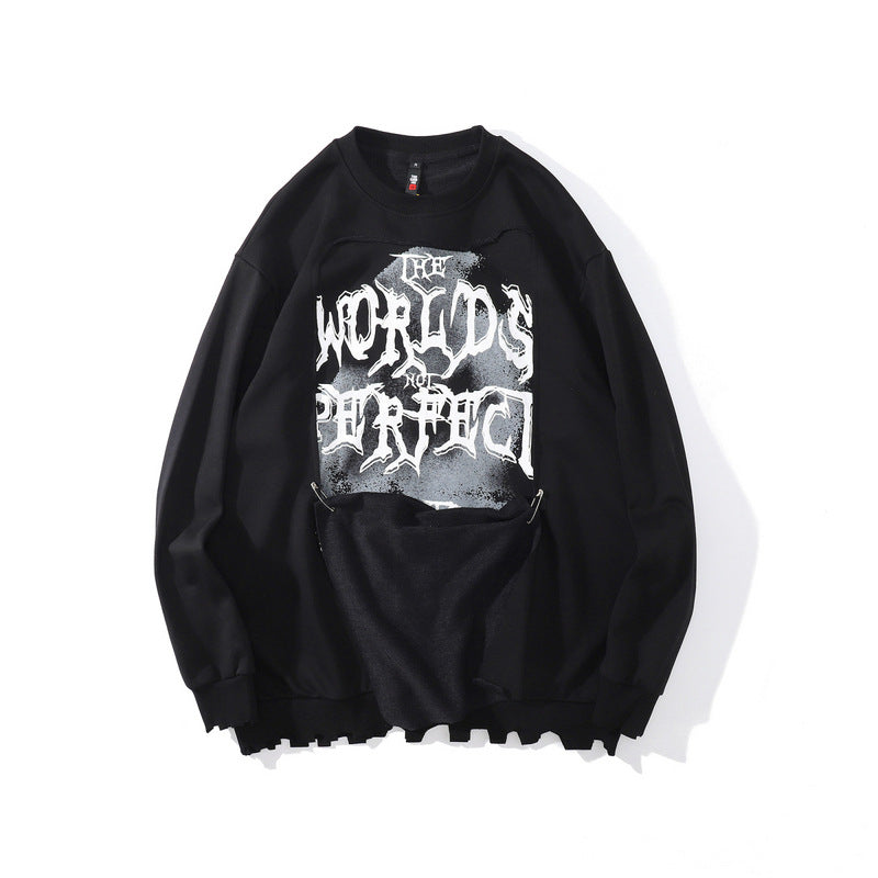 Hip Hop Oversized Letter Print Sweatshirt