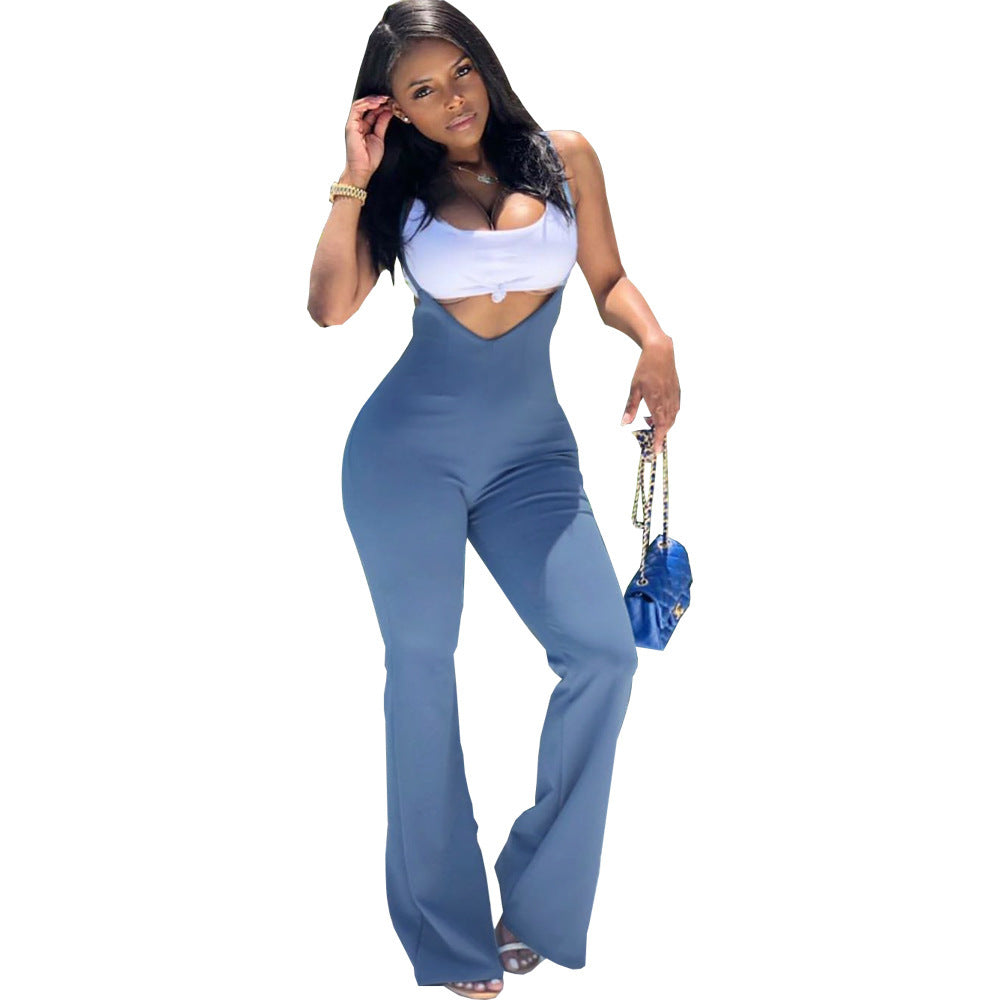 Women's Slim-Fit Casual Suspender Jumpsuit
