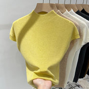Lightweight Geometric Flutter Sleeve Knit Top – Summer Viscose